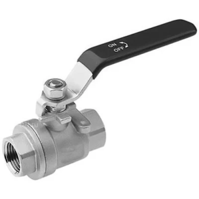 Краны шаровые DN.ru BV3232P(2pc)-FP-T-H Ду8-80 Ру63/40 ZGY полнопроходные двухходовые, нержавеющая сталь CF8М/AISI 316, внутренняя резьба, уплотнение - PTFE, ручка-рычаг