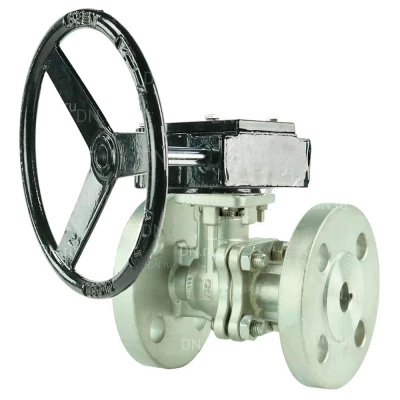 Кран шаровой DN.ru BV3232P(2pc)-FP-F-ISO-H Ду40 Ру16 полнопроходной фланцевый, корпус - нержавеющая сталь 316, уплотнение - PTFE, с редуктором RDN RQN3-150Z-T24