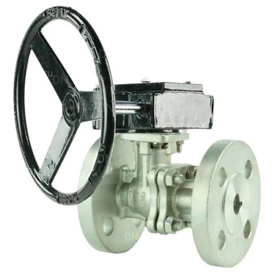 Краны шаровые DN.ru BV3232P(2pc)-FP-F-ISO-H Ду25-100 Ру16/40 полнопроходные фланцевые, корпус - нержавеющая сталь 316, уплотнение - PTFE, с редуктором RDN RQN