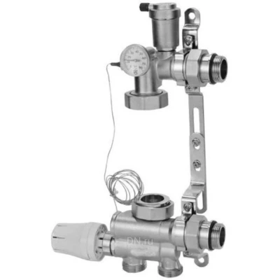 Узел насосно-смесительный DN.ru 1″ Ду25 Ру10 UNS-1 для коллектора, без насоса, корпус -  латунь HPb57-3
