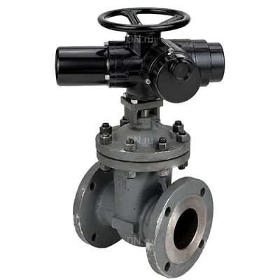 Задвижки клиновые 30с964нж DN.ru GVWR2121M-2W-F-ОСТ Ду50-300 Ру25 GAIR фланцевые, с ОСТ-фланцем тип АК (А)/Б/В, корпус - сталь 25Л, материал клина - сталь 25Л, уплотнение - металл, с электроприводом DN.ru MT-N-M-O2-380VAC-У1 JW