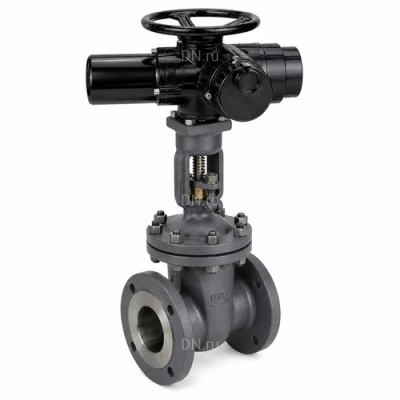 Задвижки клиновые 30с964нж DN.ru GVWR2121M-2W-F-ОСТ Ду50-300 Ру25 GAIR фланцевые, с ОСТ-фланцем тип АК (А)/Б/В, корпус - сталь 25Л, материал клина - сталь 25Л, уплотнение - металл, с электроприводом DN.ru MT-N-M-O2-380VAC-У1 JW