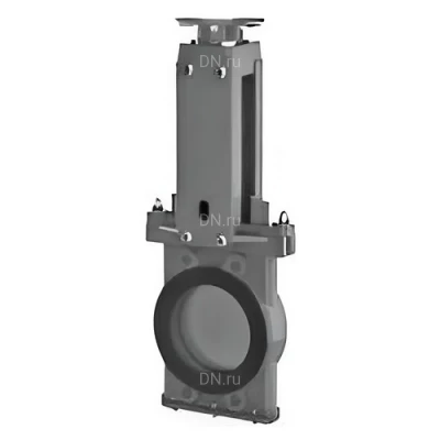 Задвижки шиберные с промывочным лотком DN.ru GVKRft1331N-2W-Fb-ОСТ двусторонние, межфланцевые, шпиндель - выдвижной, корпус - чугун GGG40, шибер - нержавеющая сталь 304, уплотнение - NBR, с голым штоком