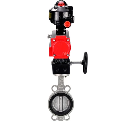 Затворы дисковые поворотные DN.ru WBV3232V-2W-Fb-H Ду50-300 Ру16, корпус - нержавеющая сталь 316L, диск - нержавеющая сталь 316L, уплотнение - VITON, с пневмоприводом PA-DA, БКВ APL-510N EX и ручным дублером MON