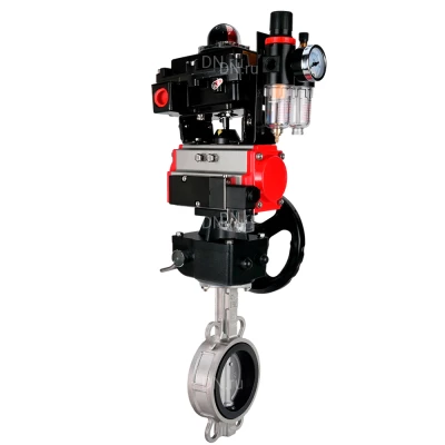 Затвор дисковый поворотный DN.ru WBV3232V-2W-Fb-H Ду65 Ру16, корпус - нерж. сталь 316L, диск - нерж. сталь 316L, уплотнение - VITON, с пн.прив PA-DA-065, пн.расп 4М310-08 24В NAMUR, БКВ APL-410N EX, БПВ AFC2000 и руч. дублером MON1-250-T26-ISO