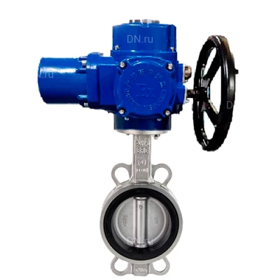 Затворы дисковые поворотные DN.ru WBV3232V-2W-Fb-H Ду50-300 Ру16, корпус - нержавеющая сталь 316L, диск - нержавеющая сталь 316L, уплотнение - VITON, с электроприводом QT-EX-M-O2-220VAC-У1