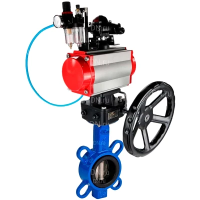Затвор дисковый поворотный DN.ru WBV3432V-2W-Fb-H Ду80 Ру16, корпус - углеродистая сталь WCB, диск - нержавеющая сталь 316L, уплотнение - VITON, с пн.прив PA-DA-065, пн.расп 4М310-08 24В NAMUR, БКВ APL-210N, БПВ AFC2000 и руч. дублером MON1-250-T26-ISO