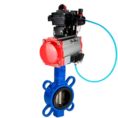 Затворы дисковые поворотные DN.ru WBV3432V-2W-Fb-H Ду50-300 Ру16, корпус - углеродистая сталь WCB, диск - нержавеющая сталь 316L, уплотнение - VITON, с пневмоприводом PA-SA, пневмораспределителем 4М310-08 24В NAMUR, БКВ APL-410N EX и БПВ AFC2000