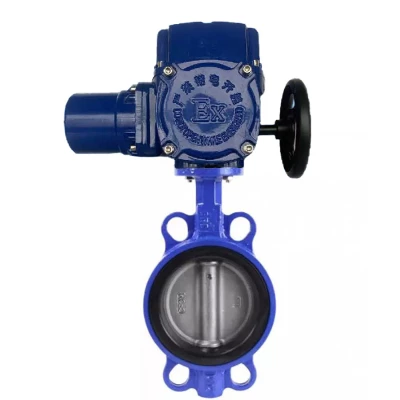 Затворы дисковые поворотные DN.ru WBV1631E-2W-Fb-ISO-H Ду50-200 Ру25 межфланцевые, корпус - чугун QT450, диск - нержавеющая сталь 304, уплотнение - EPDM, с электроприводом DN.ru QT-N-M-O2-220VAC-У1