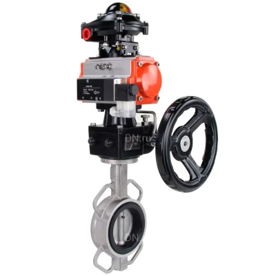 Затвор дисковый поворотный DN.ru WBV3232V-2W-Fb-H Ду300 Ру16, корпус - нержавеющая сталь 316L, диск - нержавеющая сталь 316L, уплотнение - VITON, с пн.прив PA-DA-140, пн.расп 4М310-08 24В NAMUR, БКВ APL-210N и руч. дублером MON4-1200-T54-ISO