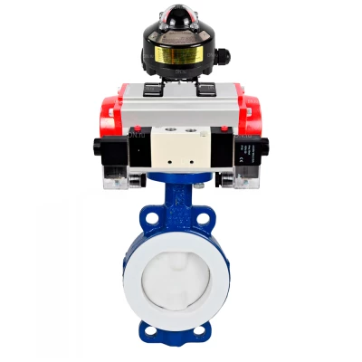 Затвор дисковый поворотный DN.ru WBV3434Pf-2W-Fb-H Ду65 Ру16 корпус - углеродистая сталь WCB, диск - углеродистая сталь WCB, футерованный PTFE, уплотнение - PTFE, с пневмоприводом DN.ru PA-SA-105, 4V320-10 220В и APL-510N EX