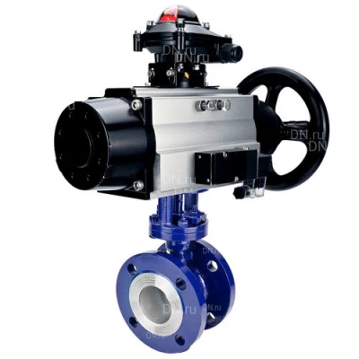 Затворы дисковые поворотные с тройным эксцентриситетом DN.ru WBV3EX-3431M-1W-F-ISO Ду100 Ру25, корпус - угл. сталь WCB, диск - нерж. сталь 304, уплотнение - METAL, с пневмоприводом PA-DA-105-1, пневморапределителем 4М310-08 220В NAMUR и БКВ APL-210N