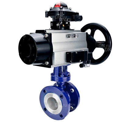 Затвор дисковый поворотный с тройным эксцентриситетом DN.ru WBV3EX-3431M-1W-F-ISO Ду100 Ру25, корпус - угл. сталь WCB, диск - нержавеющая сталь 304, уплотнение - METAL, с пневмоприводом PA-DA-105-1, пневморапределителем 4М310-08 220В NAMUR и БКВ APL-210N