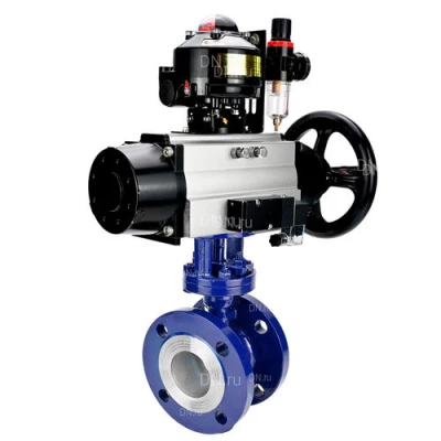 Затворы дисковые поворотные с тройным эксцентриситетом DN.ru WBV3EX-3431M-1W-F-ISO Ду100 Ру25, корпус - сталь WCB, диск - сталь 304, уплотнение - METAL, с пневмоприводом PA-DA-105-1, пневморапределителем 4М310-08 24В NAMUR, БКВ APL-510N EX и БПВ AFC2000