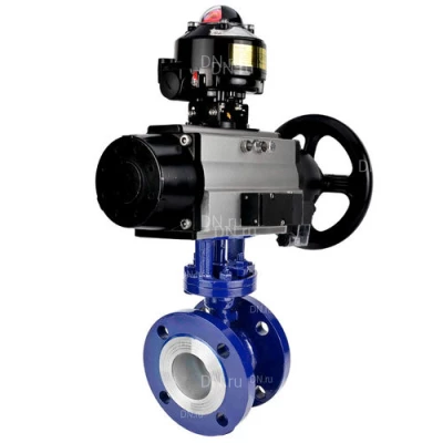 Затворы дисковые поворотные с тройным эксцентриситетом DN.ru WBV3EX-3431M-1W-F-ISO Ду100 Ру25, корпус - сталь WCB, диск - сталь 304, уплотнение - METAL, с пневмоприводом PA-DA-105-1, пневморапределителем 4М310-08 24В NAMUR и БКВ APL-510N EX