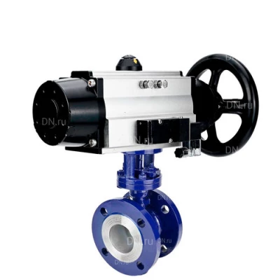 Затворы дисковые поворотные с тройным эксцентриситетом DN.ru WBV3EX-3431M-1W-F-ISO Ду100 Ру25, корпус - углеродистая сталь WCB, диск - нержавеющая сталь 304, уплотнение - METAL, с пневмоприводом PA-DA-105-1 и пневморапределителем 4М310-08 220В NAMUR
