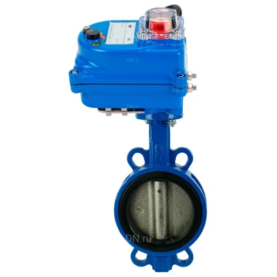 Затворы дисковые поворотные DN.ru WBV1413E-2W-Fb-H Ду40-80 Ру16, корпус - чугун GGG50, диск - чугун GGG40, уплотнение - EPDM, с электроприводом QT-N-EM-O1-12VDC-У1 12В DAR