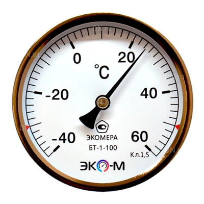 Термометры осевые ЭКОМЕРА БТ-1-100 60°С, биметаллические