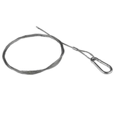 Трос стальной EKF с карабином длина - 3 м, диаметр троса - 2 мм, F max (N) - 500 кг, материал - сталь