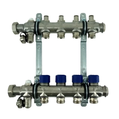 Коллекторная группа ELSEN 1″ Ду25 Ру4 корпус - нержавеющая сталь, 4 контура, размер отвода – 3/4″, с вентилями