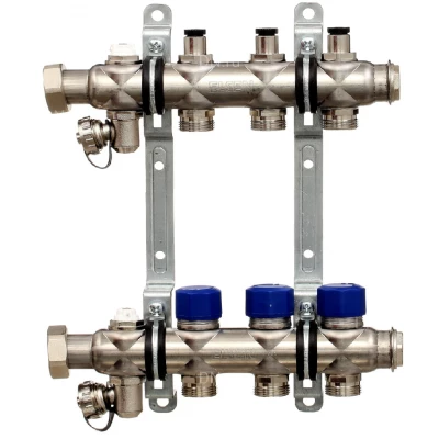 Коллекторная группа ELSEN 1″ Ду25 Ру4 корпус - нержавеющая сталь, 8 контуров, размер отвода – 3/4″, с вентилями