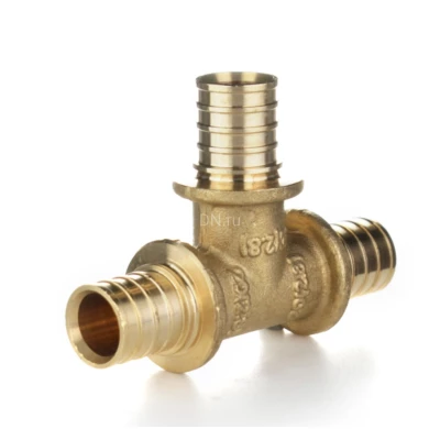 Тройник равносторонний ELSEN Monolit Дн25 Ру10 90° аксиальный, корпус – латунь CW617N, присоединение – штуцер  