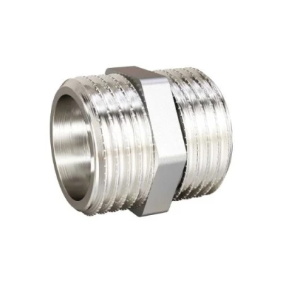 Ниппели ДМЗ ДМЗ.005 1/2″-1″ Ду15-25 Ру40, корпус - латунь, наружная резьба, никелированные