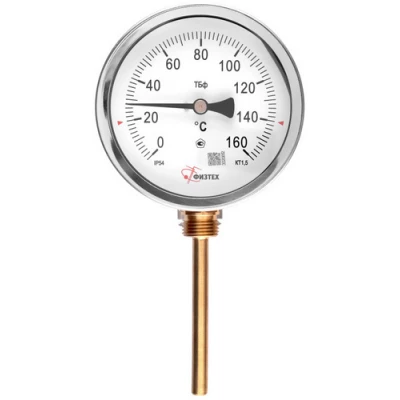 Термометры радиальные ФИЗТЕХ ТБф-120 d-100 биметаллические, радиальное присоединение,до 160°С, U=46-100, IP54, присоединение A2.0х14