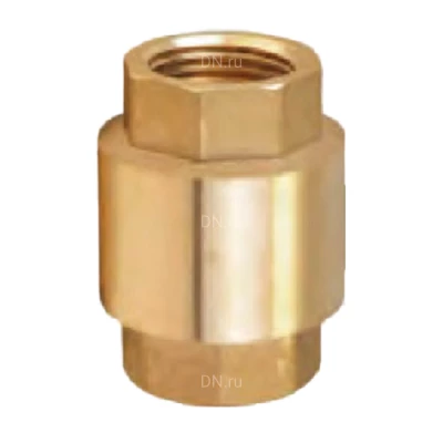 Клапаны обратные GALA 5407 1/2-2″ Ду15-50 Ру16 резьбовые, корпус - латунь, диск - латунь, уплотнение - NBR