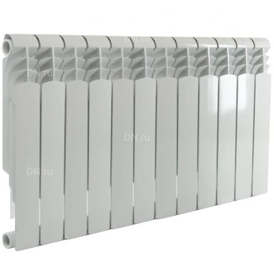 Радиатор биметаллический Gekon BM 350, 12 секций, теплоотдача - 1500Вт, подключение - боковое