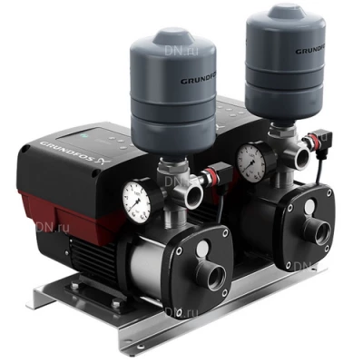 Насосные станции Grundfos CMBE TWIN поверхностные, корпус - нержавеющая сталь, мощность - 1.21-1.5кВт, напор - 62-93м, производительность - 50л/мин, 220В