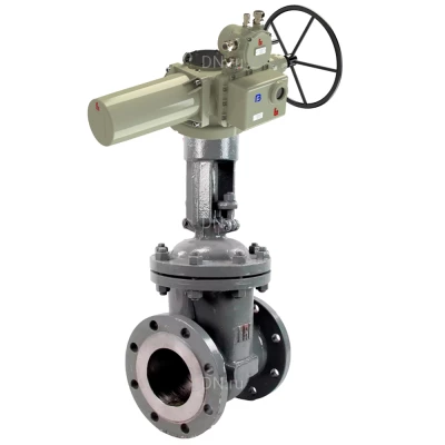 Задвижка клиновая 30с941нж DN.ru GVWR2121M-2W-F-ОСТ Ду300 Ру16 GAIR фланцевая, корпус - сталь 25Л, материал клина - сталь 25Л, уплотнение - металл, с ОСТ-фланцем, с взрывозащищенным электроприводом ГЗ-ВВ.600/24 380В