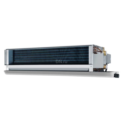 Фанкойл Haier FCE-034CCB2B right канальный, двухтрубный, мощность охлаждения - 2.4кВт, мощность обогрева - 3.7кВт, без пульта, с воздухозаборной камерой, забор воздуха сзади, 230В