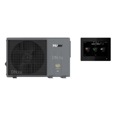 Тепловой насос Haier Super Aqua HE Monobloc AW14NMXCHA напольный, с проводным сенсорным пультом управления с диагональю 5″, мощность охлаждения - 13.5кВт, мощность обогрева - 14кВт, 380В
