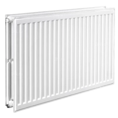 Радиатор стальной панельный Heaton Ventil Compact, тип 11, 600х1000мм, настенный, присоединение резьбовое - 1/2″, теплоотдача - 1386Вт, подключение - нижнее, справа, с термостатическим вентилем, материал - сталь, цвет - белый RAL9016