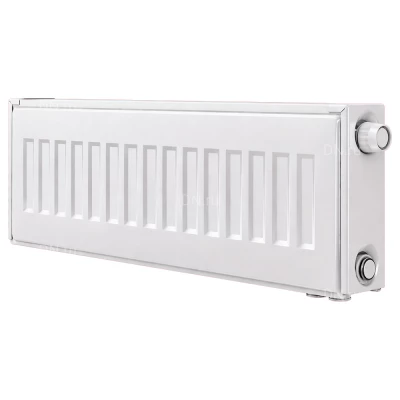 Радиатор стальной панельный Heaton Ventil Compact, тип 22, 300х2000мм, настенный, присоединение резьбовое - 1/2″, теплоотдача - 2794Вт, подключение - нижнее, универсальное, с термостатическим вентилем, материал - сталь, цвет - белый RAL9016