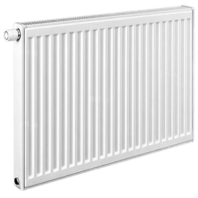 Радиаторы стальные панельные Heaton Ventil Compact, тип 11, 400х400-3000мм, настенные, присоединение резьбовое - 1/2″, теплоотдача - 398-2987Вт, подключение - нижнее, универсальное, с термостатическим вентилем, материал - сталь, цвет - белый RAL9016