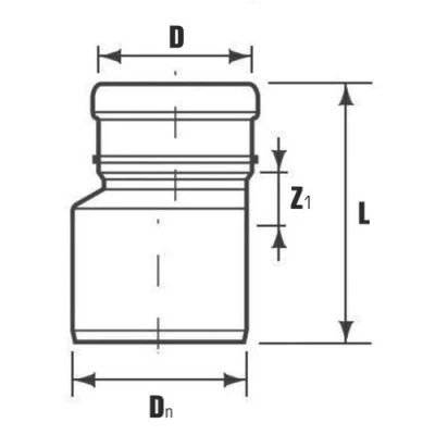 Редуктор НПВХ Россия Дн110х50 бесшумный, для внутренней канализации, белый