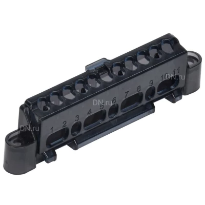 Суппорт IEK TEKFOR для шин в корпусе, ширина - 6 модулей, корпус - пластик, цвет - черный TF-KP00D-S-06