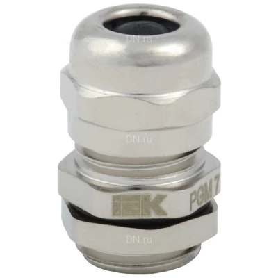 Сальник IEK PGM 7, диаметр проводника 3-6мм, корпус - латунь, цвет - серый, упаковка - 50шт, IP68 YSA50-06-12-68-K23