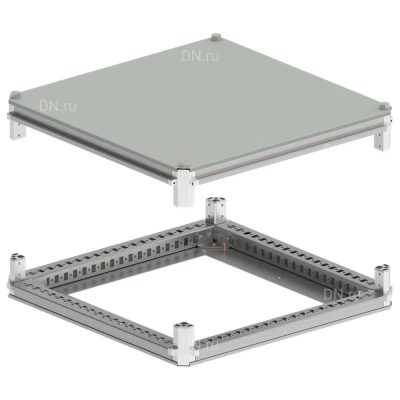 Крыша и основание IEK FORMAT 600х600мм, под фланец, ширина - 600мм, глубина - 600мм, материал - сталь, с порошковым покрытием, цвет - серый, FO-00-KOF-060-060