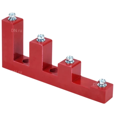 Изолятор ступенчатый IEK ИСв4-30 (М8) силовой с болтом, материал - полимер, цвет - красный, YIS11-4-30-8-B (кратно 2шт)