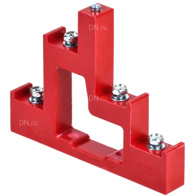 Изолятор ступенчатый IEK ИС4-25/1-15 (4xМ6; 1xМ5) силовой с болтом, материал - полимер, цвет - красный, YIS11-5-25-B