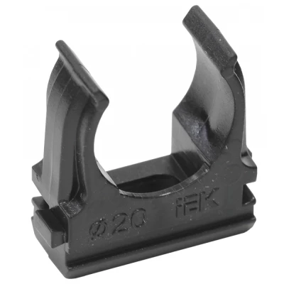 Держатель с защелкой IEK Elasta CF Дн25, материал - ударопрочный полистирол, цвет - черный, упаковка - 10шт, отгрузка кратно 50компл CTA10D-CF25-K02-010