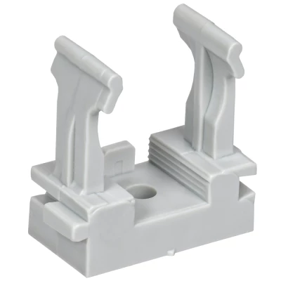 Держатель с защелкой IEK Elasta CFM Дн25 для гофрированных труб, под монтажный пистолет, материал - пластик, цвет - серый, упаковка - 100шт ET-TA10D-CFM-025-K41-100