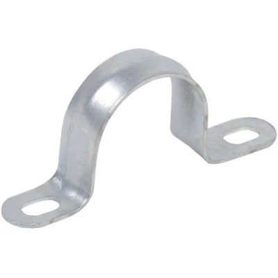 Скобы металлические IEK ELASTA двухлапковые, с крепежным отверстием, корпус - сталь