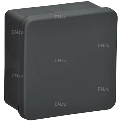 Коробка распаячная IEK КМ42455 для открытой проводки двухкомпонентная безгалогенная (HF), 8 вводов, 100х100x50мм, материал - пластик, цвет - черный, IP67 UKO21-100-100-050-K02-66