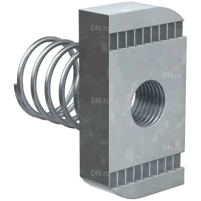 Гайка канальная IEK М10х40мм с пружиной, корпус - оцинкованная сталь, CMZ11-GK-10 (упаковка 50шт)