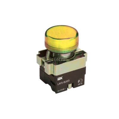 Индикатор IEK LAY5-BU65 Ду22, желтый, напряжение питания 220В, степень защиты IP40