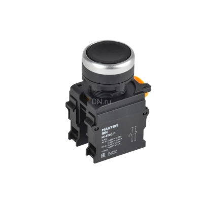 Кнопка IEK MASTER MI-BT60-11-3-22-K02 Ду22 1NO+1NC тип кнопки - плоская, черная, степень защиты IP54